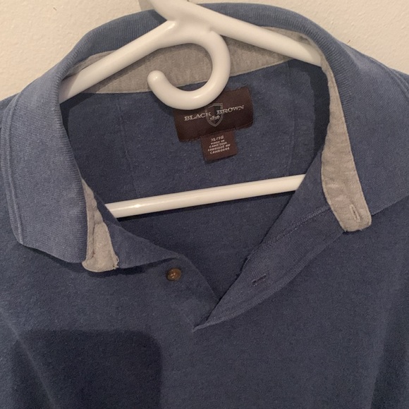 Ultra Soft Pure Cotton Long Sleeve Blue Polo from Black Brown 1826 SZ XL - Picture 2 of 7